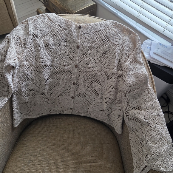 Commense Cream Lace Cardigan - Picture 11 of 11
